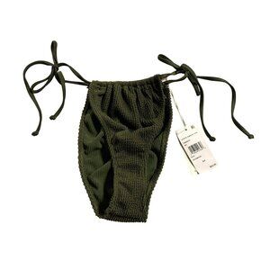 Good American Olive Green Smocked Bikini Bottoms Size 3/4 $55 NWT